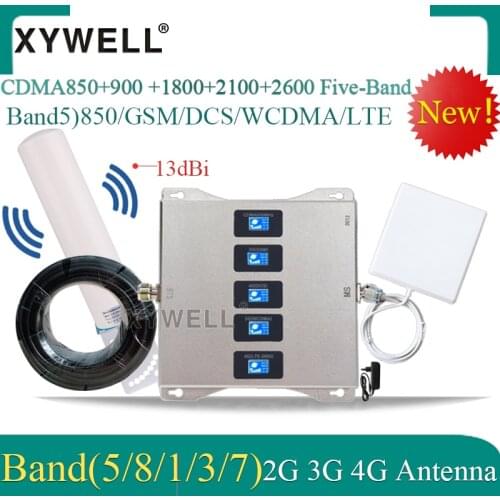 2020 New!! Five-Band 850 900 1800 2100 2600 2G 3G 4G Mobile signal Booster 4G Cellular Amplifier 4g Repeater GSM DCS WCDMA LTE