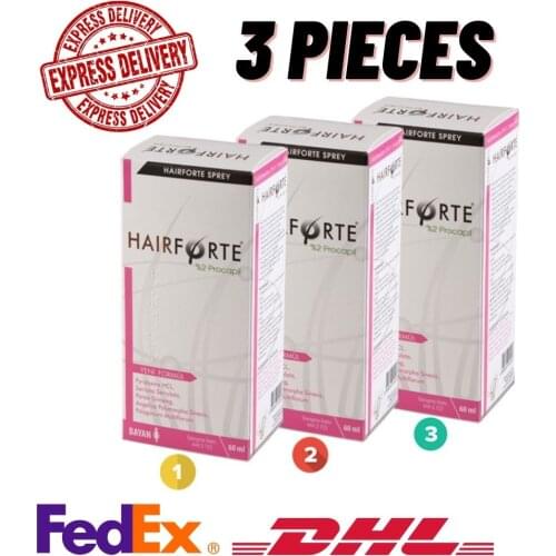 Hairforte 3 Pieces Spray for Women 60ml Procapil %2, HAIR LOSS AND DHT BLOCKING