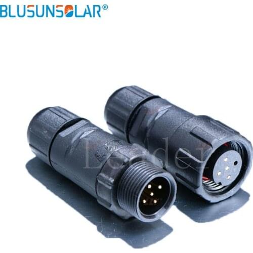50 pair/lot wholesale M16 2,3,4,5,6,7,8 Pins 250V 15A IP68 male and female electrical connector for 9mm wire connector terminals