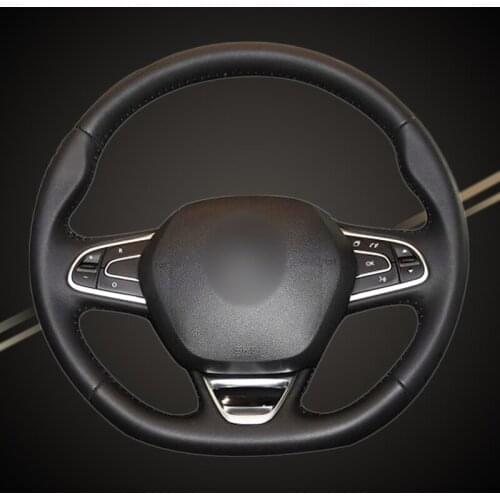 Car Braid On The Steering Wheel Cover for Renault Kadjar Koleos Megane Talisman Scenic 2016 2017 Auto Braiding Covers Accessory