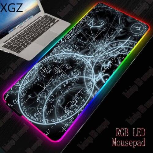 XGZ Gaming RGB Large Mouse Pad Cool Mathematics Mouse Mat Computer Mousepad Led Backlight Surface Mause Pads Keyboard Desk Mat