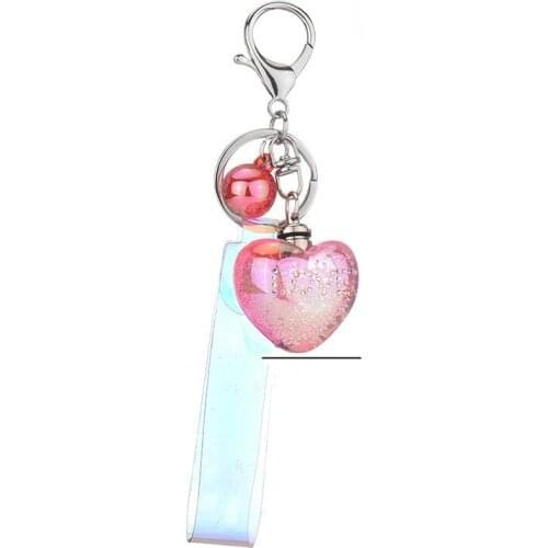 Cute Love Glowing Heart Keychain Car Key Holder for Friends Best Gifts Acrylic Luxury Bag Charm Handbag Accessories Keyring