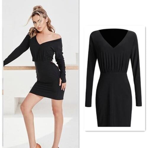 Black New Latin Dance Dress latin practice wear Salsa Latin Dance Competition Dresses zym 2146