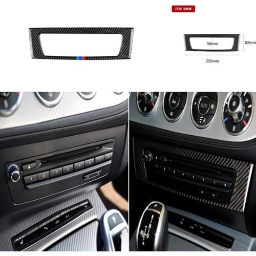 For BMW Z4 Carbon Fiber Interior Trim Air Conditioning CD Control Panel Car Styling Sticker for E89 2009-2015 Series Accessories