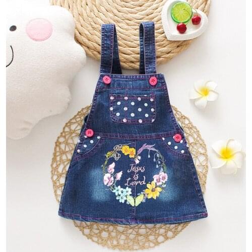 IENENS Summer Girl Sundress Baby Denim Skirt Toddler Infant Jumper Skirt 1-3Y Kids Clothes Dressess
