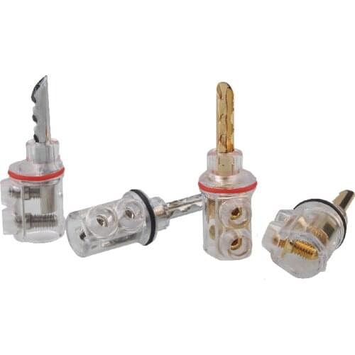 HiFi Speaker Cable Banana Plug Copper Lock Audio Line Connector - ( 8mm ) - (8 Pieces )