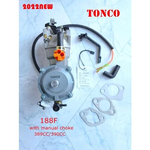 TONCO LPG/NG Conversion Kits for Gasoline Generator Hybrid 5KW 188F Carburetor Dual Fuel Manual Choke + Scarf as Gift