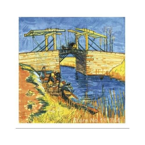 Paintings of Le Pont De Langlois a Arles Vincent Van Gogh artwork Oil on canvas High quality Hand painted