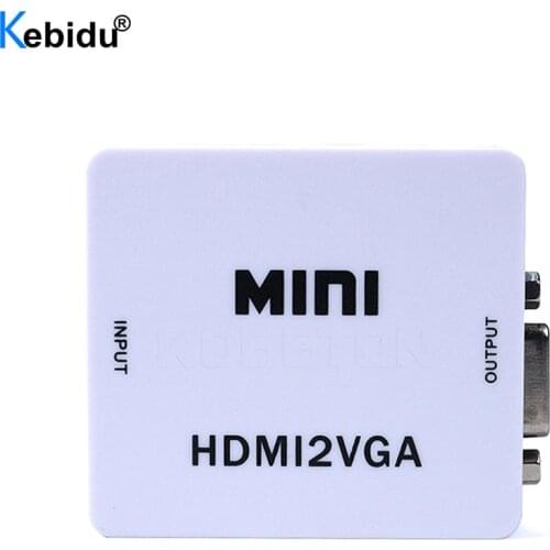 Kebidu MINI HD 1080P HDMI-compatible to VGA Converter With Audio HDMI2VGA Video Box Adapter For Xbox360 PC DVD PS3