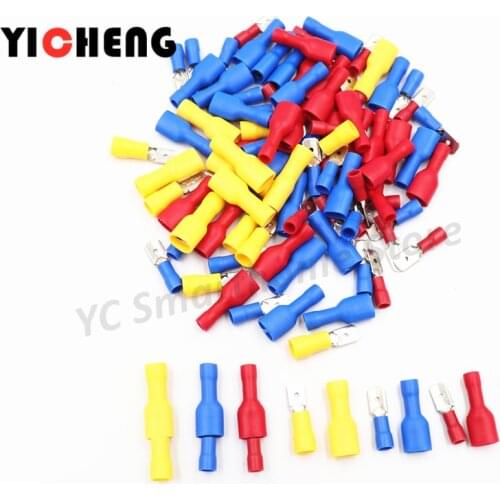 100pcs connection terminal cold-pressed terminal block terminals for wire cable crimping kit wire connector FDFD MDD