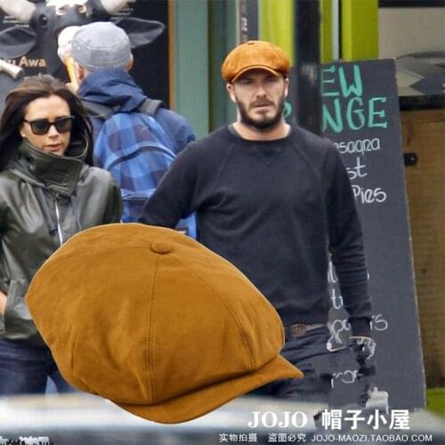 Men Big Size Suede Octagonal Cap Male Newsboy Dad Ivy Caps Flat Cabbie Winter Peaky Blinders Plus Size Beret 55-58cm 58-60cm