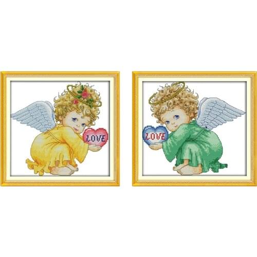 Everlasting Love Angel Baby Chinese Cross Stitch Kits Ecological Cotton Stampted Printed 11CT 14 DIY Gift Christmas Decoration