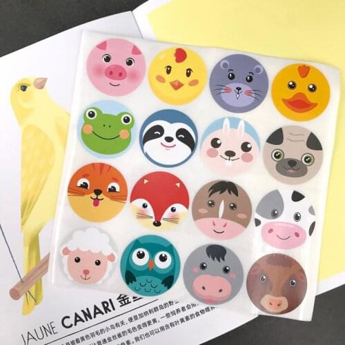 Children Cartoon Stickers Scrapbooking Sticker Farm Animal Reward Notebook Decoration 16 Pattern Styles
