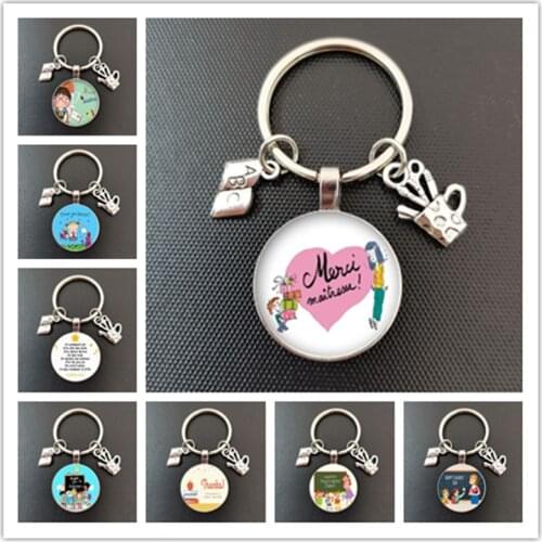 New creative teachers day keychain in 2020, ladies crystal pendant keychain, high-quality keychain, gifts for teachers