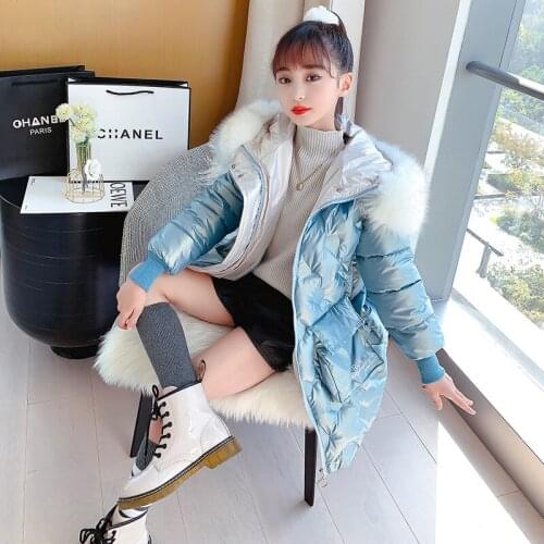 Heavy Coat Children Winter Waterproof Coat Kids Mid-length Casual Down Cotton Jacket Girls Thick Warm Outerwear Teenage Hoodies