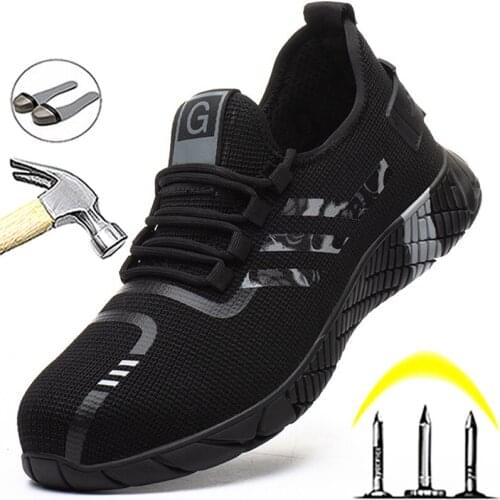 Indestructible Work Shoes Men Boots Anti-puncture Safety Footwear Man Protective Shoes Anti-smash Steel Toe Shoes Work Sneakers