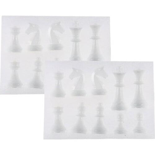 Silicone Chess Stencil Mould DIY Epoxy Dry Pace Mold Resin Molds Moulds Non-stick Home Decoration Tear-resistant Food Non-toxic