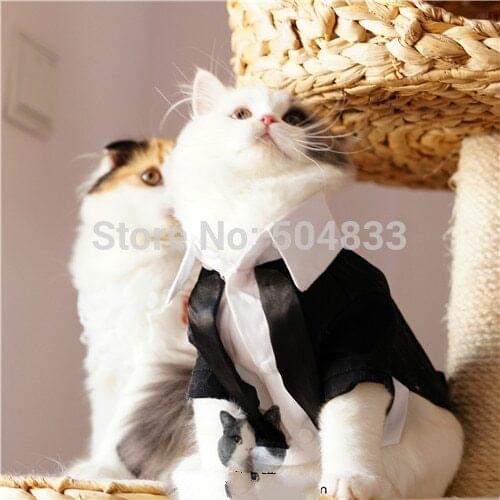 Cats Tuxedo Formal Clothes Puppy Pets Wedding Party Suit XS-XL