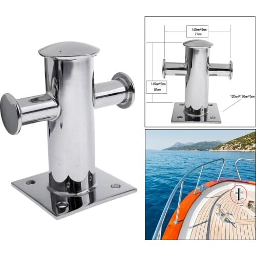 304 Stainless Steel Single Mooring Bitt Cross Bollard Cleat for Boat Replacement Replace 1pc