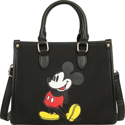 Disney canves mickey mouse shoulder bag Minnie messenger bag cartoon canves fashion lady handbag cartoon shopping bag tote bag