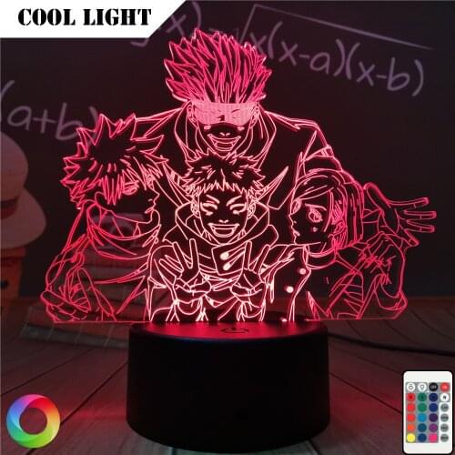 3D Anime Lamp Satoru Gojo Team Light Jujutsu Kaisen Led Night Light for Birthday Gift Jujutsu Kaisen Group Satoru Gojo Lamp