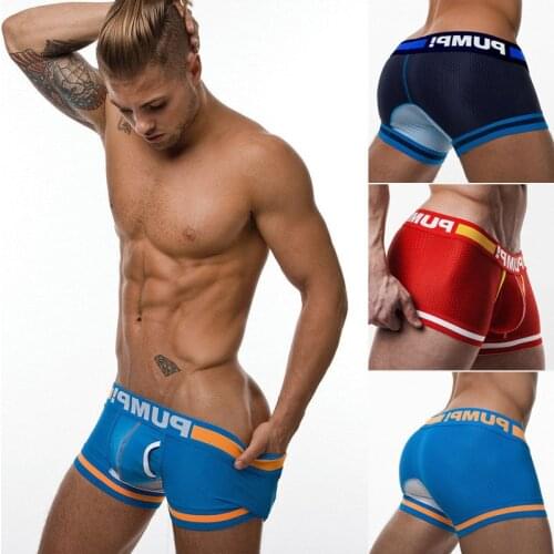 2021 Men Boxers Man Short Breathable Flexible Comfortable Shorts Boxers Cotton Mesh Pouch Underpants Solid Panties