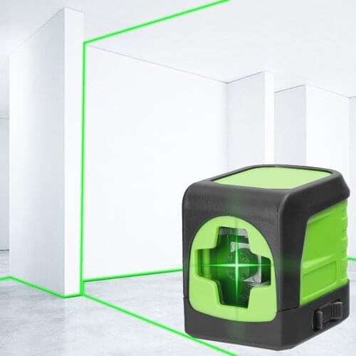 2 Lines Laser Level Leveling Tool Self-Leveling 360 Horizontal And Vertical Cross Super Powerful Green Laser Level with Bracket