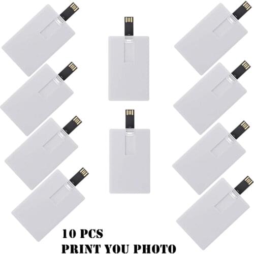 Over 10pcs Free logo) Custom Credit Card USB Flash Drive 8GB16GB 32GB customized logo photo pendrive wedding business gift