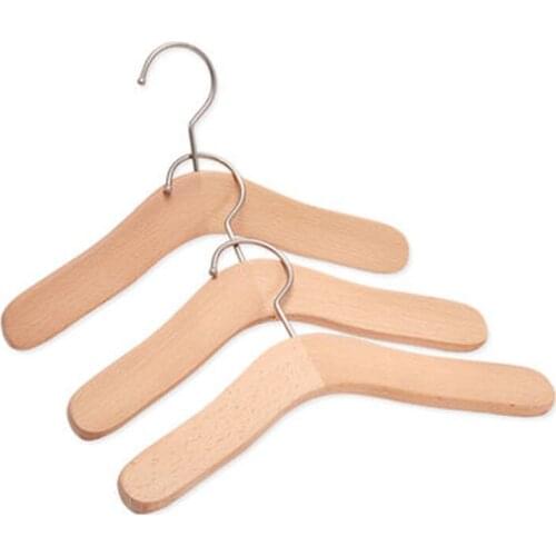 29.5cm 5 pcs/lot Solid Wood Clothes Hanger for Children High-grade Beech Wood Baby Hangers Household Kid Suits Drying Rack