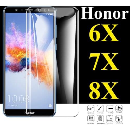 Protective glass on the for huawei honor 8x screen protector 6x 7x tempered glas 6 7 8 x x6 x7 x8 huawai honer cam sheet armor