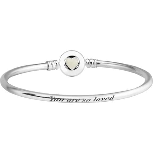 Loving Heart Silver Bracelets For Woman DIY Beads & Charms Authentic Sterling Silver Fashion Jewelry Bracelets