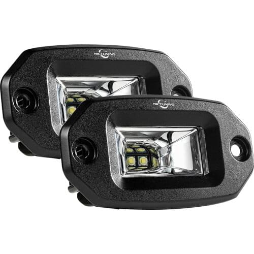 MICTUNING 2pcs 20W LED Work Light Bar Flush Mount LED Flood Offroad Driving Auto Fog Lamp for 4x4 J-eep ATV UTV SUV Truck Boat