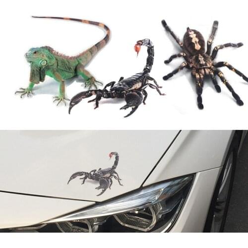 3D Car Sticker Simulation Spider lizard Scorpions Animals Decal Stickers DIY Car Bumper Styling Stickers Motorcycle Accessories