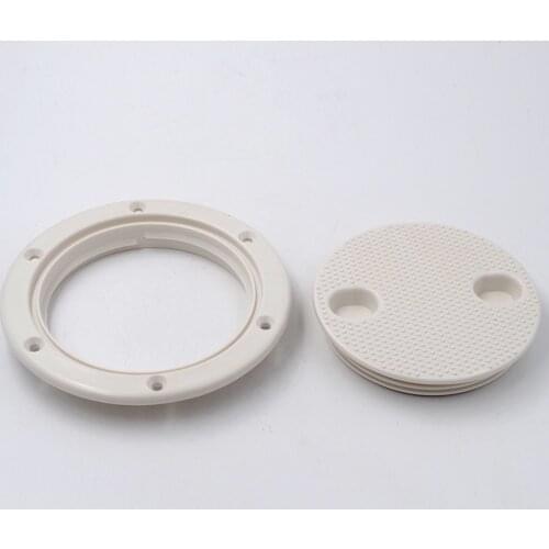 4'' Screw Out Deck Plate Access Hatch Cover White Plastic for Boat Cabin