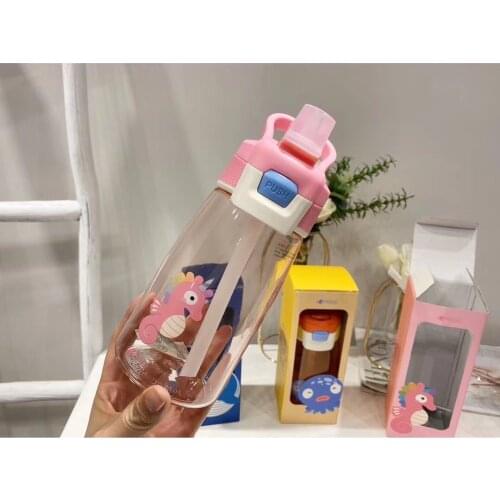 450ml Portable Duckbill Drink Water Straw Bottle Cup Plastic for Baby Kids Children Student Boy Girl Creative Gift Wholesale