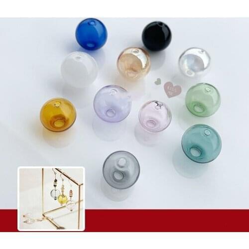 800pcs 6-30mm Double hole mix color glass ball globe beads orb hollow round glass bottle vial charms jewelry making accessories