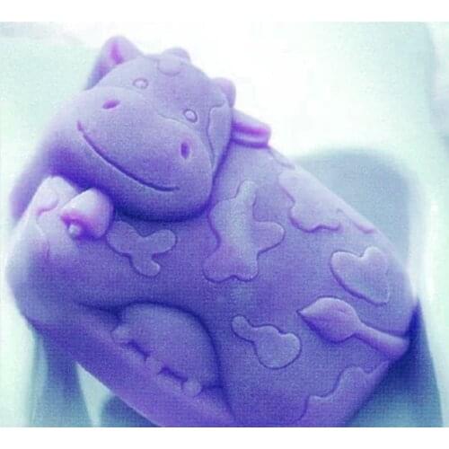 Free shipping cattle shaped silicone soap mould 3D animal style handmade crafts soap mould