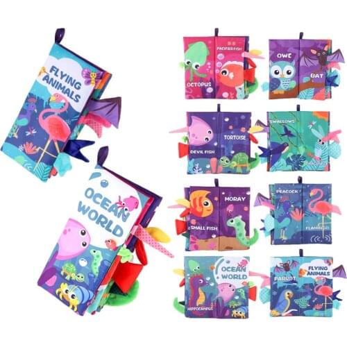 Baby Cloth Book Early Childhood Educational Lovely Baby Toy Not Rotten Sound Paper Animals And Colors Enlightenment Baby Book