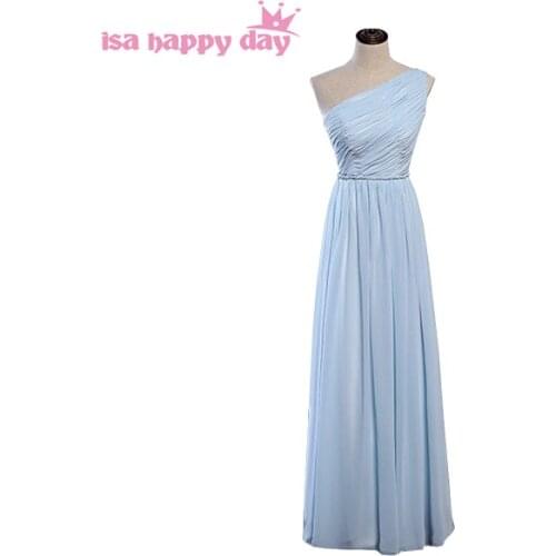 Country style robe de soiree long light blue chiffon bridesmaid brides maid bridesmaids dresses dress under 100 2020 H4264