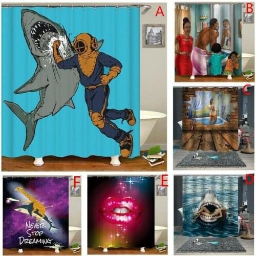 Home Decor Bathroom Waterproof Shower Curtain Flower Printed Waterproof Bath Toilet Curtain Sets Bathroom Decor