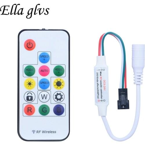 RF LED RGB Controller DC5V/12V 14 Key RGB 300 Kinds of Changes Effects For WS2811 WS2812 6812 1903 LED Strip