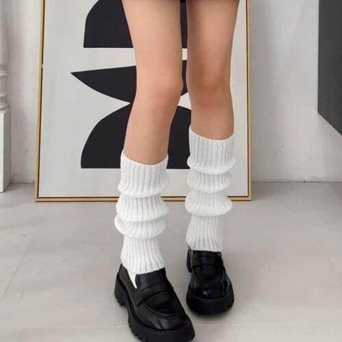 1 Pair Lolita Socks Women Girls Pile Pile Socks Leg Warmers Ball Knitted Foot Cover Ladies Autumn Winter Leg Warmer Socks