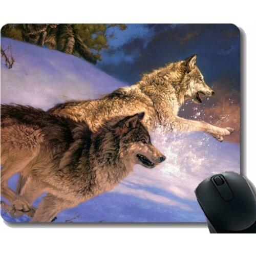 Gaming Mouse Mat,Animal wolf men Rubber Large Mouse pad Mat