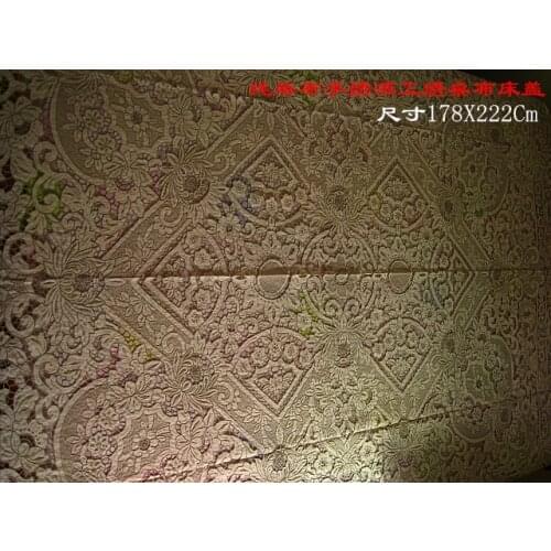 Exquisite Full Work Embroidered Table Cloth, Heavy Duty Hand Embroidered Bed Cover 178X222cm European and American Aristocratic