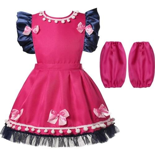 Red Christmas Girls Dress For Kids Cosplay Snow White Princess Costume tangled Children New Year Party Vestido Xmas Clothing