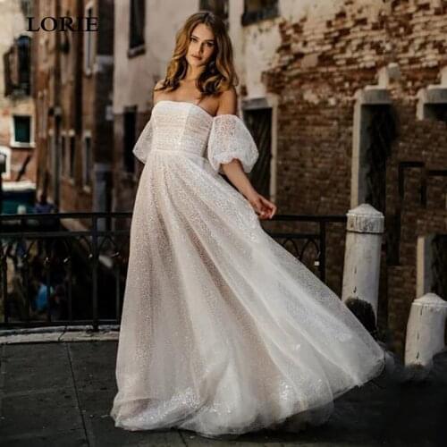 LORIE Princess Wedding Dress With Sleeves A Line Off the Shoulder Elegant Bride Gown For Party Reception Dress