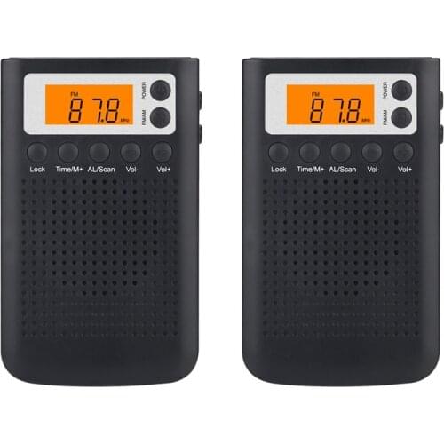 Mini Radio Portable Stereo Pocket Radio Speaker with Built-in Speaker Headphone Jack AM FM Alarm Clock Radio