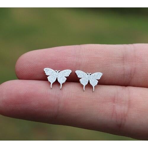 Minimalist Dainty Butterfly Earrings For Women Girl Korean Design Stainless Steel Hypoallergenic Earrings Christmas Gift