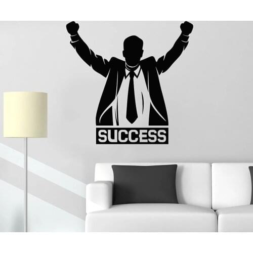 Wall Decal Lettering Success Business Office Idea Interior Decor Vinyl Window Sticker Art Creative Mural Suit Man Wallpaper M644