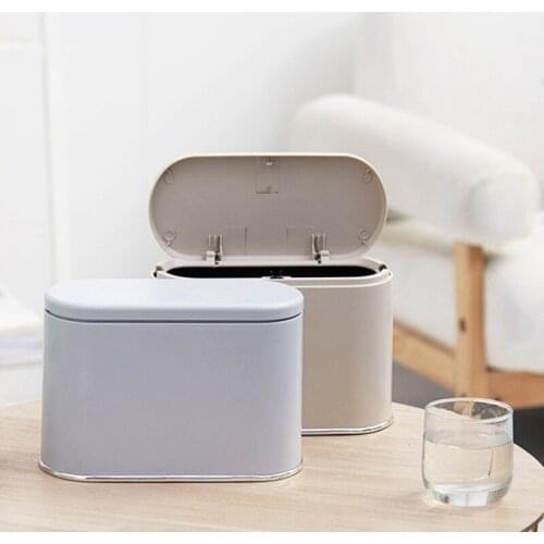 Desktop Trash Can Nordic Bedroom Small Mini Minimalist Office Desk Waste Bin Home Table Household Mini Trash Can